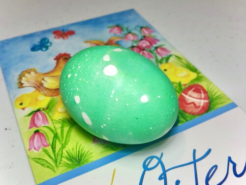 Marbled Easter eggs. Somehow it also looks like a dinosaur egg.