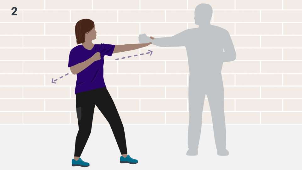 Pulling clothing away from another person