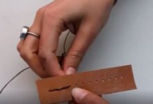 دوخت ساقه دوزی روی چرم