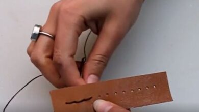 دوخت ساقه دوزی روی چرم