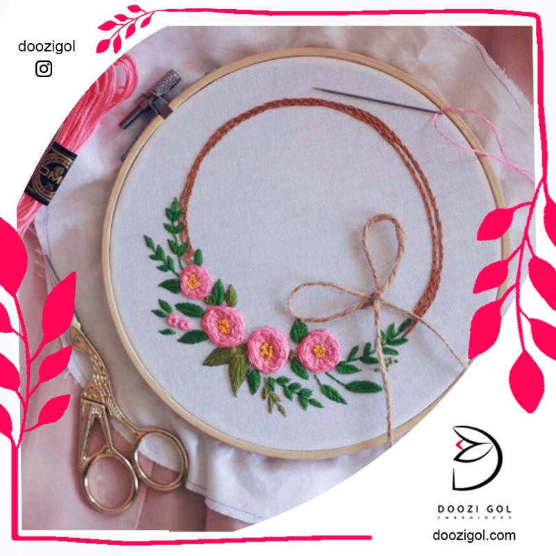 آموزش گلدوزی با دست روی کارگاه