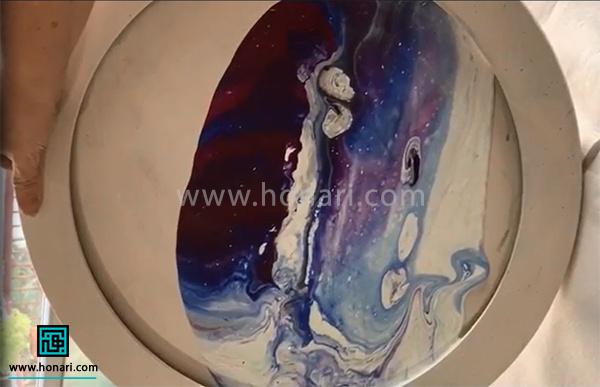 آموزش ساخت ساعت با رنگ پرینگ (آبستره )