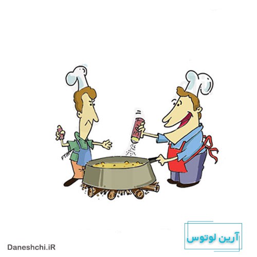 نقاشی ضرب المثل آشپز که دو تا بشه