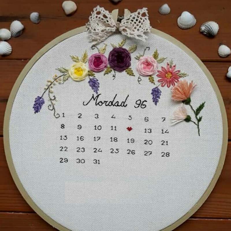 ابزار مورد نیاز گلدوزی تقویم