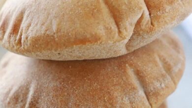 نان پیتا با آرد گندم کامل