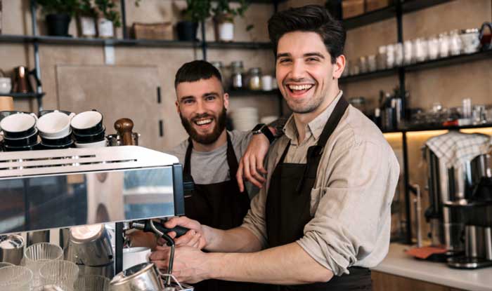 باریستای ماهر و خوشحال