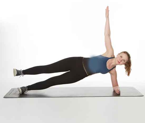 پلانک از پهلو با لیفت پا