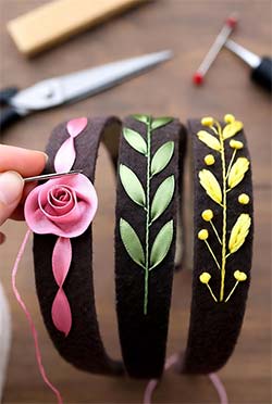 شروع روبان دوزی (کوک زدن)