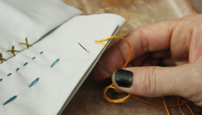 مرحله نهم آموزش دوخت دندون موشی روی چرم