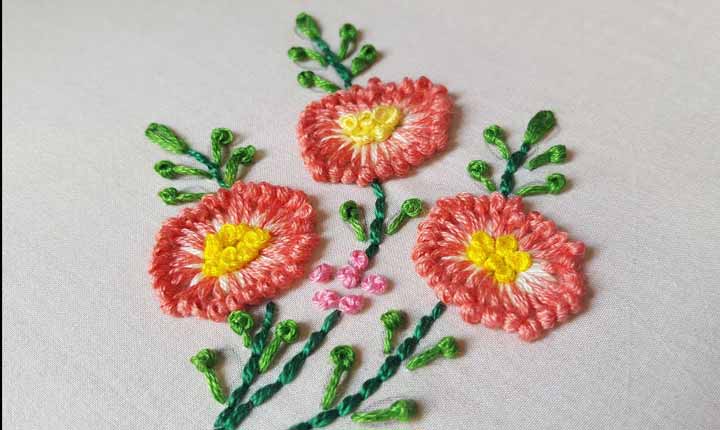 لوازم مورد نیاز گلآرین لوتوس ساده روی پارچه