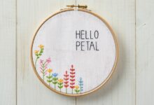 گلدوزی روی پارچه ساده