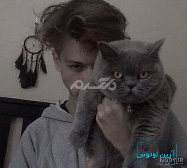 عکس پسر با گربه برای پروفایل