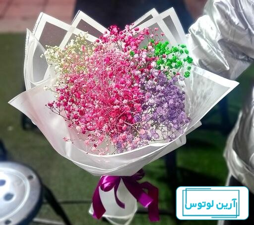 خرید دسته گل ژیپسوفیلا - مدل Lakelyn | عرض 50 سانت