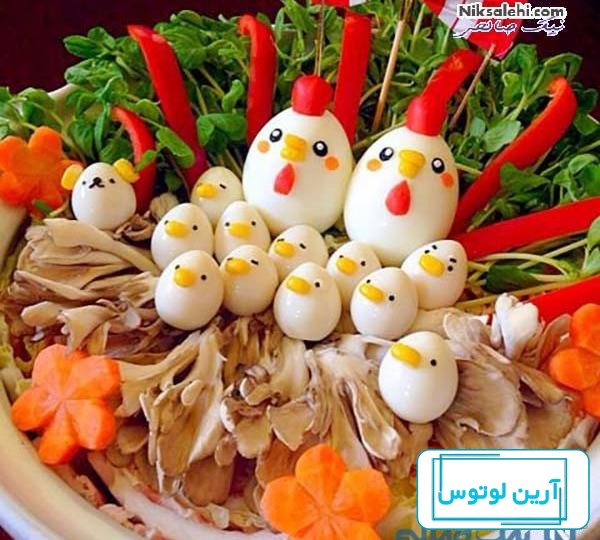 عکس تخم مرغ آب پز تزیین کرده