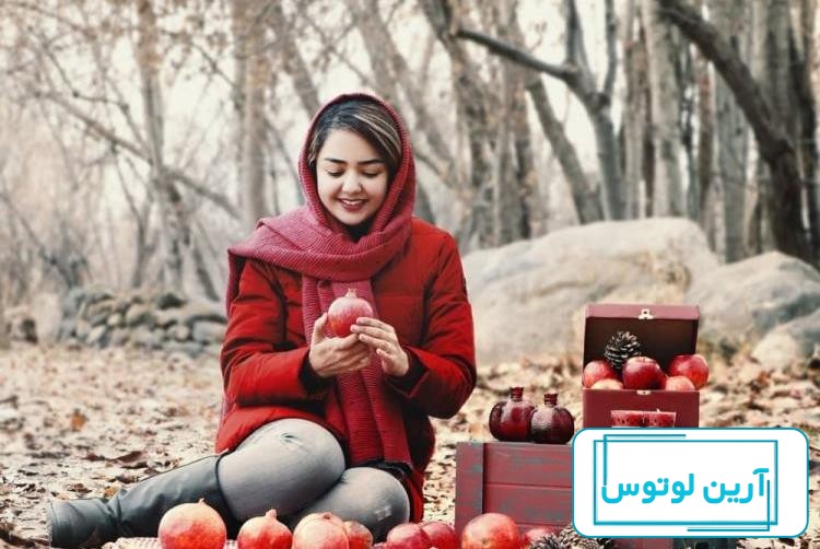 عکس دختر با شب یلدا