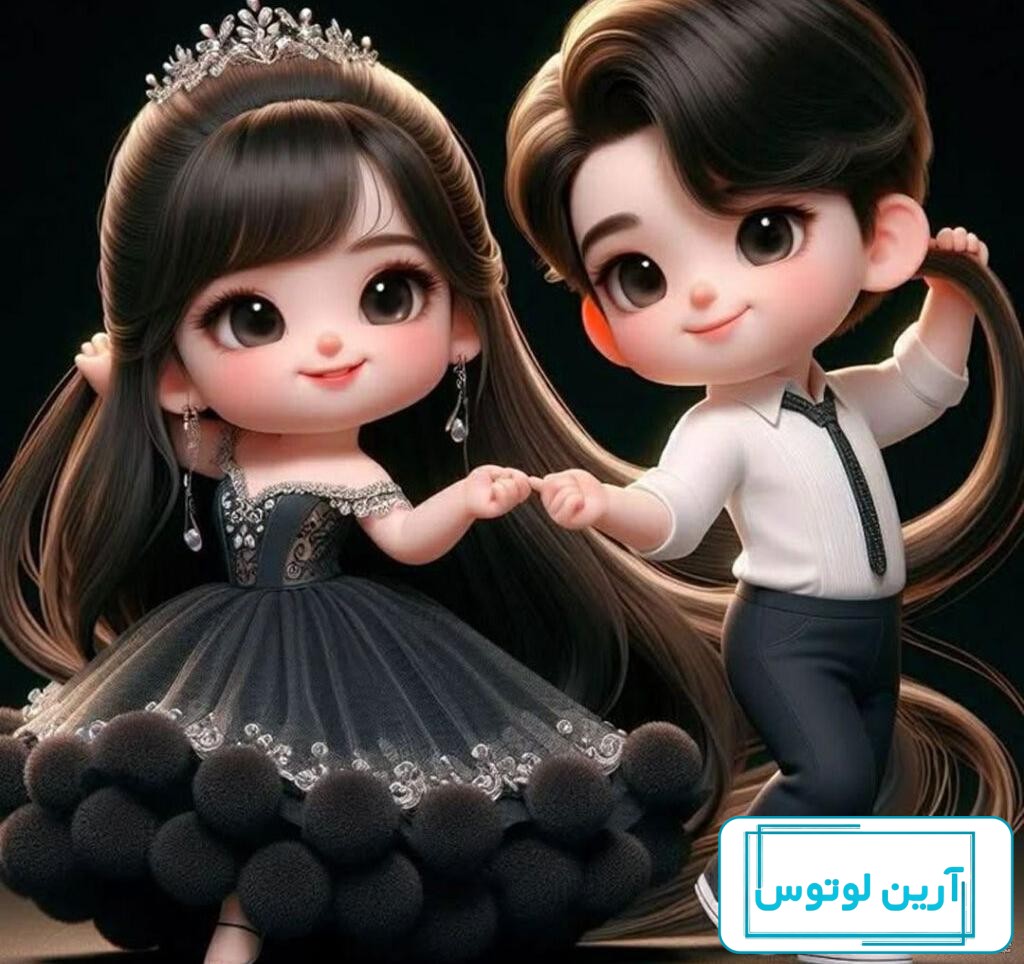 عکس پروفایل عاشقانه دونفره بدون متن کارتونی