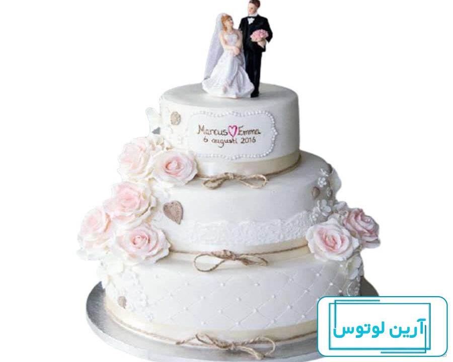 والپیپر شیک و پر ابهت کیک چند طبقه عروسی با طرح های طلایی