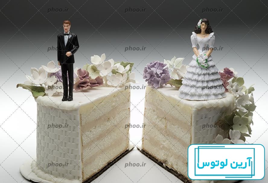 کیک سالگرد ازدواج با عکس عروس و داماد
