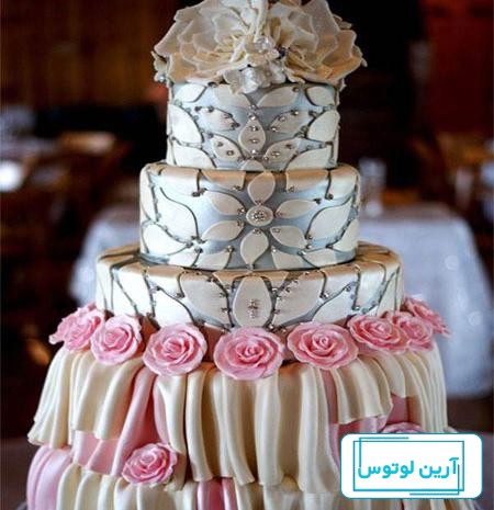 کیک عروسی شگفت انگیز شبیه لباس عروس+تصاویر